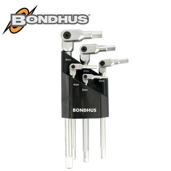 Bondhus HexPro set scharnier inbussleutels 3/4/5 6/8mm in Bondhex houder