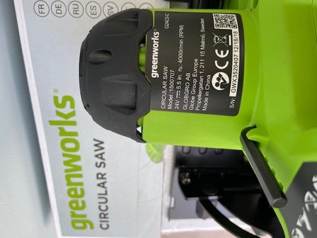 Greenworks 24V Cirkelzaagmachine 41-mm Zaagdiepte, geleverd Excl. Accu &amp; Lader