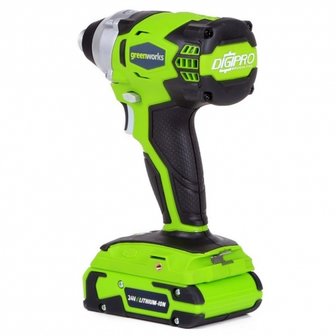 Actie set 2020-3 bestaat uit 4x Greenworks 24V-machines, 2x Li-Ion 2AH accu&#039;s &amp; 1x Snellader.