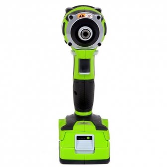 Actie set 2020-3 bestaat uit 4x Greenworks 24V-machines, 2x Li-Ion 2AH accu&#039;s &amp; 1x Snellader.