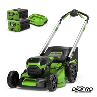 DEPA / Greenworks 60 Volt zelf aangedreven accu grasmaaier GD60LM51SPK2X, 51-cm incl. 2x 2AH Accu &amp; Lader 