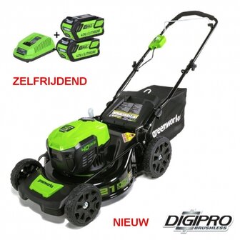 Greenworks 48 Volt (2x24 Volt) accumaaier GD24X2LM46SP incl. 2x 4AH accu &amp; lader