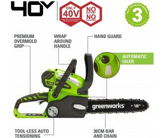 DEPA / Greenworks  40 Volt Accu Kettingzaag G40CS30K2 incl.  2-AH Accu &amp; Lader