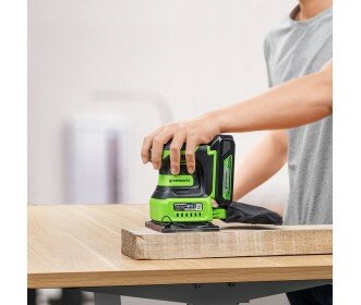 Greenworks 24 Volt Accu schuurmachine G24SS14K2 (incl. accu &amp; lader)