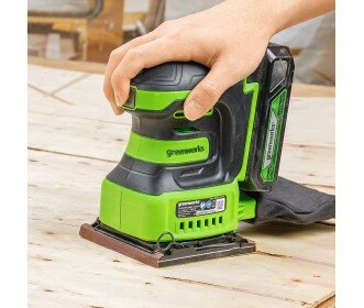 Greenworks 24 Volt Accu schuurmachine G24SS14K2 (incl. accu &amp; lader)