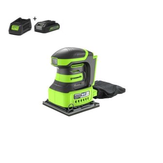 Greenworks 24 Volt Accu schuurmachine G24SS14K2 (incl. accu &amp; lader)