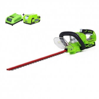 DEPA / Greenworks Heggenschaar 24 Volt Accu Heggenschaar G24HT56IIK4, 56-Cm met 4AH Accu &amp; Lader