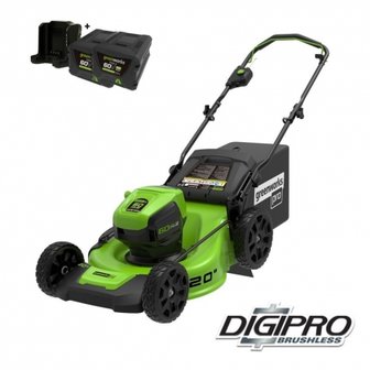 DEPA / Greenworks 60 Volt accu grasmaaier GD60LM46SPK2X, incl. 2x 2AH Accu &amp; Lader