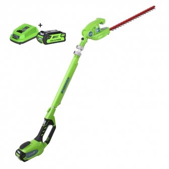 DEPA / Greenworks 40 Volt Accu Heggenschaar Langbereik G40PHAK2, incl. 2AH Accu &amp; Lader