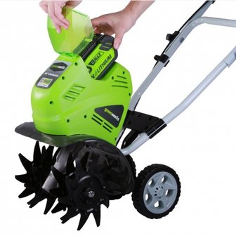 Greenworks 40 Volt Accu Grondfrees G40TLK4 Incl. 4-AH Accu &amp; Lader