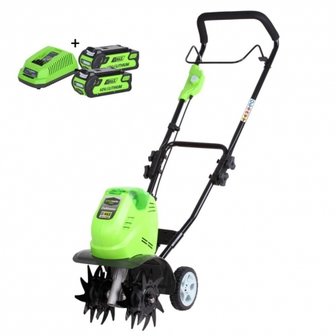 Greenworks 40 Volt Accu Grondfrees G40TLK2X, incl. 2x 2-AH Accu &amp; Lader