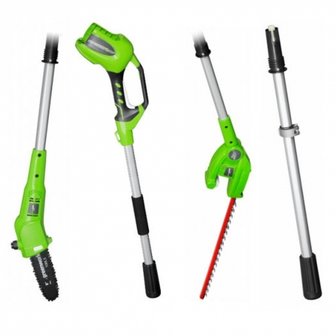 Greenworks 40 Volt Accu Takkenzaag-Heggenschaar G40PSH combinatie excl. Accu &amp; Lader