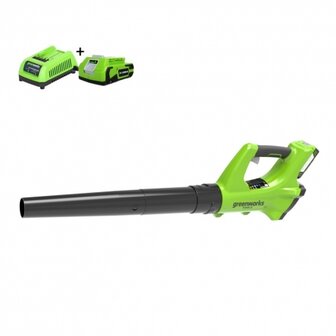 Greenworks 24 Volt Accu Bladblazer G24ABK2, incl. 2-AH Accu &amp; Lader