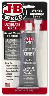 JB-Weld Ultimate Grey art.nr:32327, Olie-bestendige Pakking maker in tube van 85-Gr. Kleur Grijs