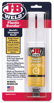 JB-Weld PlasticBonder, zeer sterke 2-componenten plastic lijm, 25-ml