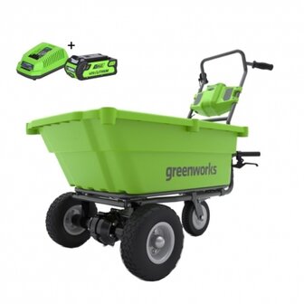 DEPA / Greenworks 40 Volt Accu Kruiwagen G40GC, geleverd incl. 2-AH Accu &amp; Lader