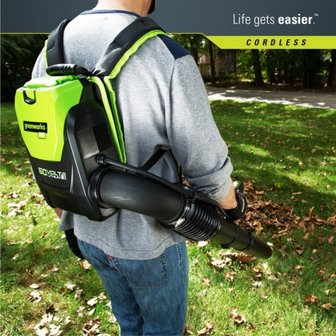 Greenworks 60 Volt accu bladblazer GD60BPBK2 Incl. 2x 2AH Accu &amp; Lader