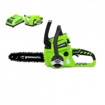 Greenworks G24CS25K2 24 Volt Accu Kettingzaag incl. 4AH-Accu &amp; Lader