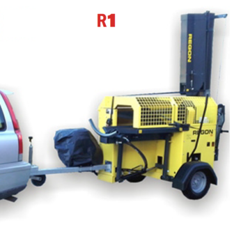 Hydraulische Hout Zaag-, Kloofmachine Regon R1 met onderstel en Benzinemotor
