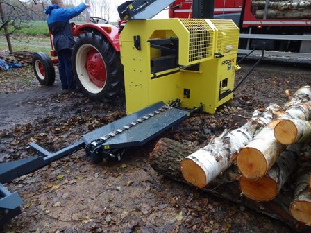 Hydraulische Hout Zaag-, Kloofmachine Regon R1 met onderstel en Benzinemotor