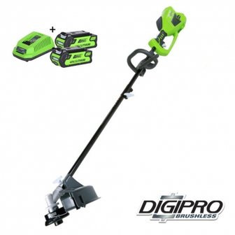 DEPA / Greenworks 40 Volt Accu Trimmer en Bosmaaier GD40BCK2X Incl. 2x 2AH Accu &amp; Lader