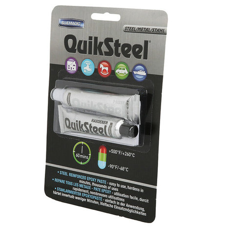 Quiksteel 17502EU+, 2-componenten Plastic Repair, wit, bestand tot 260-Gr. Celsius Incl. Quiksteel ontvetter