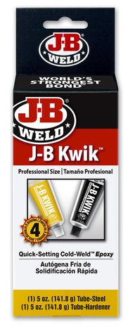 JB-Weld Industial size Kwikweld, art.nr: 8270, 2x141,8-Gr. sneldrogend 2-componenten koudlasmiddel + Ontvetter