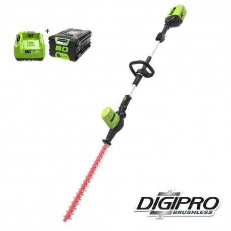 Greenworks 80 Volt Accu Heggenschaar Langbereik GD80PHTK2, 2-AH Accu & Lader