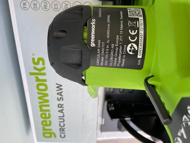 Greenworks 24V Cirkelzaagmachine 41-mm Zaagdiepte, geleverd Excl. Accu & Lader