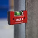 SOLA GO! Kwaliteits magnetisch  Compact (75-mm) waterpas met handige riem-clip