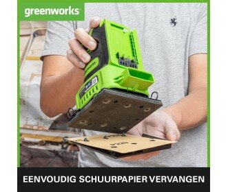 Greenworks 24 Volt Accu schuurmachine G24SS14K2 (incl. accu & lader)