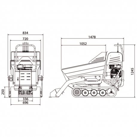 Lumag zelfladende hydr. rupsdumper VH500PROGX (Honda)