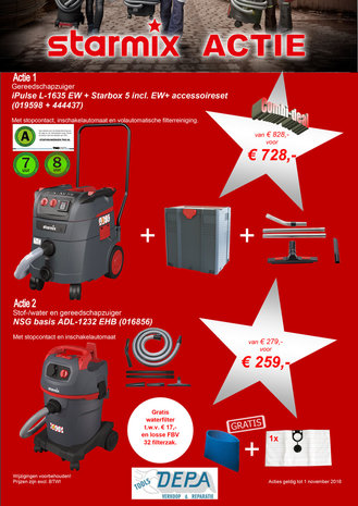 Starmix iPulse L-1635 EW + Starbox 5 Machine afzuiger + accessoireset.