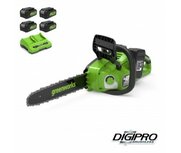 Greenworks 48 Volt (2x24) Volt accu kettingzaag incl. 4x 4AH accu & lader Greenworks 48 Volt (2x24) Volt accu kettingzaag incl. 4x 4AH accu & lader