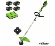 Greenworks 48-Volt Accu Trimmer/Kantensnijder/Bosmaaier,GD24X2TXK44X, Digipro motor incl. 4x 4.0 AH accu & Lader Greenworks 48-Volt Accu Trimmer/Kantensnijder/Bosmaaier,GD24X2TXK44X, Digipro motor incl. 4x 4.0 AH accu & Lader